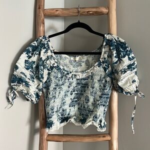 LoveShackFancy Smocked Floral Top